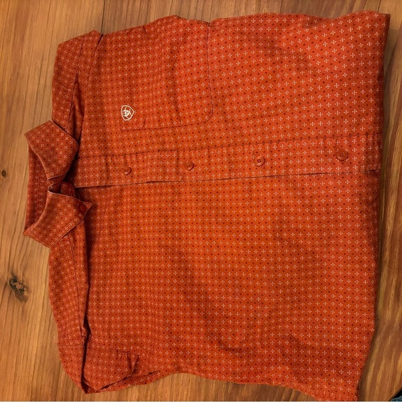 Ariat Other - Ariat Men's Button-Down Shirt - Red Geometric Print